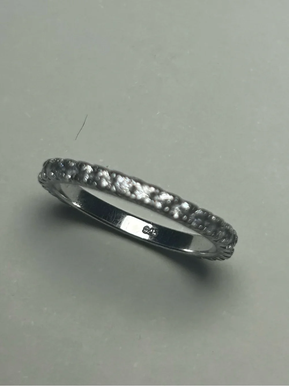 Sterling Silver 925 Eternity Band Ring • CZ Pave • Women’s Stacking Ring